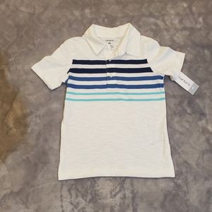 Carters Boys White/Striped Polo 4T NEW